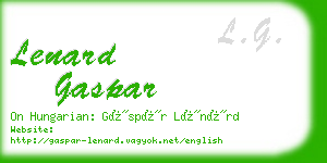 lenard gaspar business card